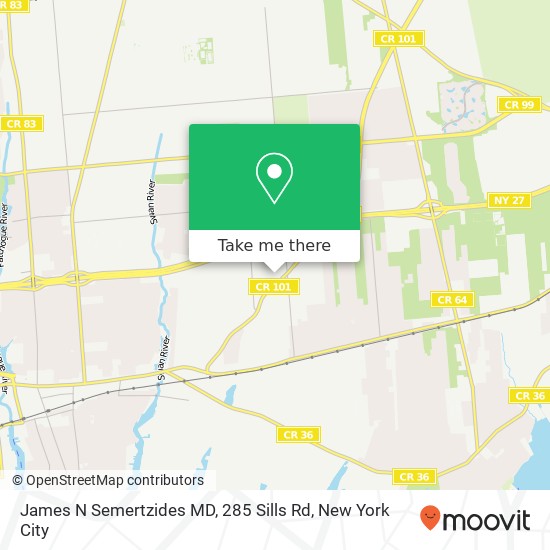 Mapa de James N Semertzides MD, 285 Sills Rd