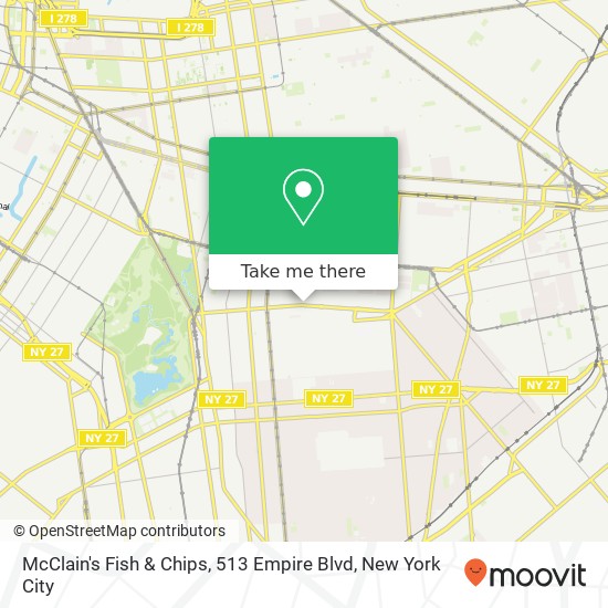 McClain's Fish & Chips, 513 Empire Blvd map