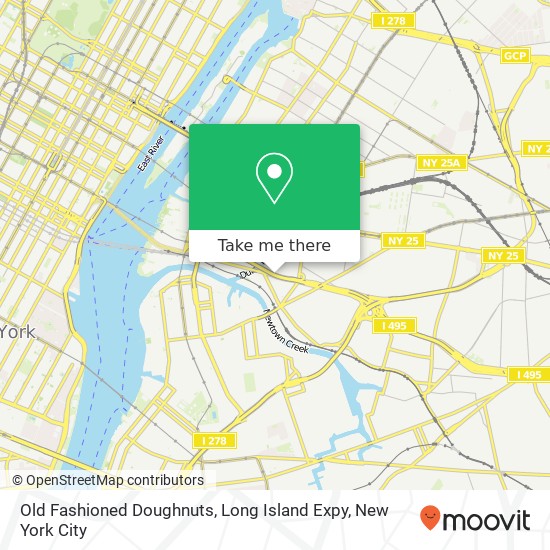 Old Fashioned Doughnuts, Long Island Expy map