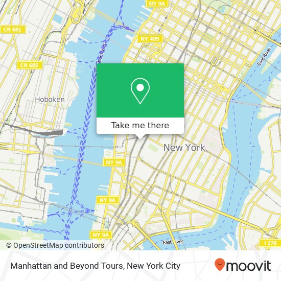 Mapa de Manhattan and Beyond Tours