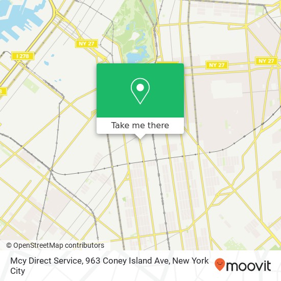 Mapa de Mcy Direct Service, 963 Coney Island Ave