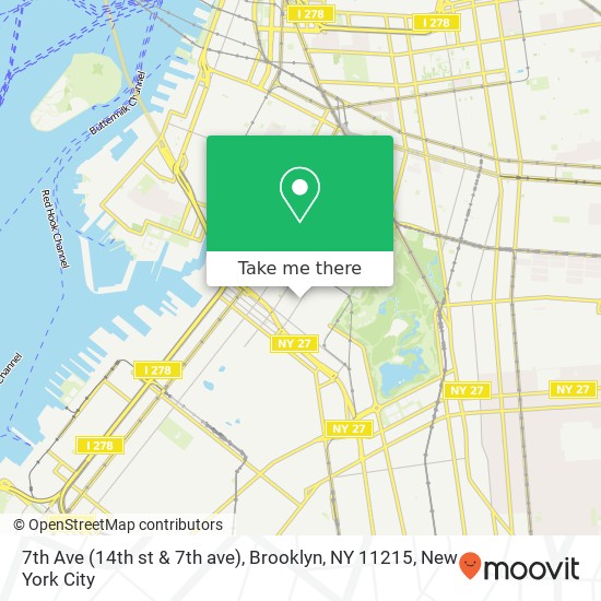 Mapa de 7th Ave (14th st & 7th ave), Brooklyn, NY 11215