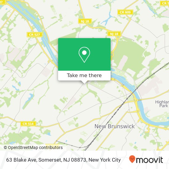 Mapa de 63 Blake Ave, Somerset, NJ 08873