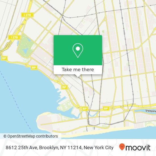 8612 25th Ave, Brooklyn, NY 11214 map