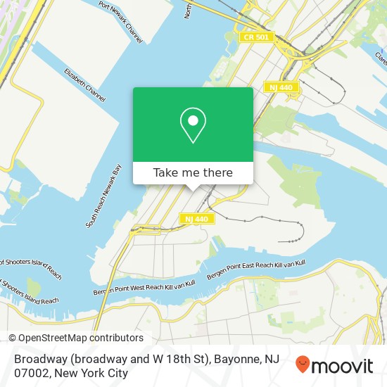 Broadway (broadway and W 18th St), Bayonne, NJ 07002 map