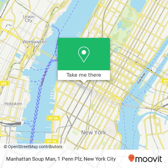 Manhattan Soup Man, 1 Penn Plz map