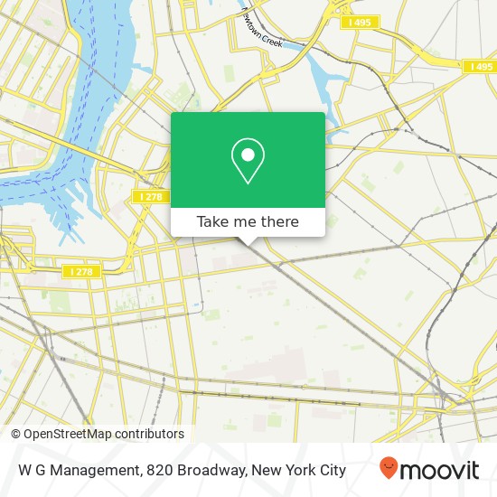 W G Management, 820 Broadway map