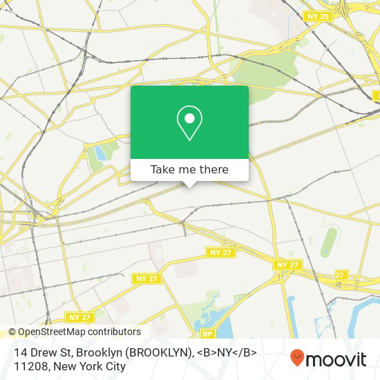 Mapa de 14 Drew St, Brooklyn (BROOKLYN), <B>NY< / B> 11208