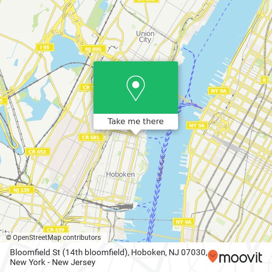 Bloomfield St (14th bloomfield), Hoboken, NJ 07030 map