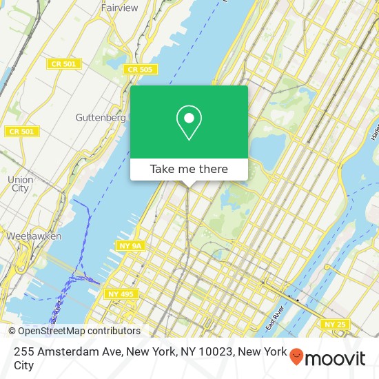 Mapa de 255 Amsterdam Ave, New York, NY 10023