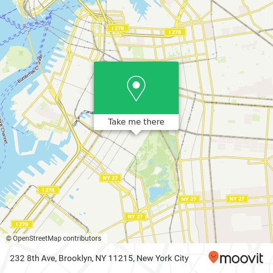 Mapa de 232 8th Ave, Brooklyn, NY 11215