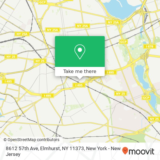 Mapa de 8612 57th Ave, Elmhurst, NY 11373