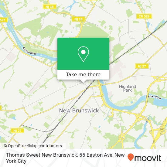 Thomas Sweet New Brunswick, 55 Easton Ave map