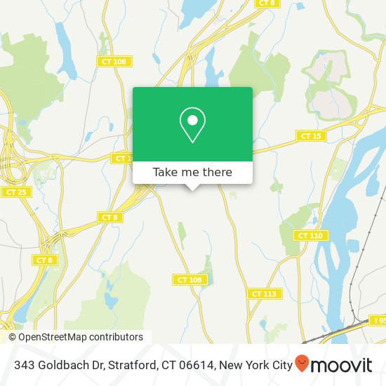 Mapa de 343 Goldbach Dr, Stratford, CT 06614