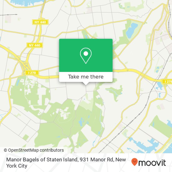 Mapa de Manor Bagels of Staten Island, 931 Manor Rd