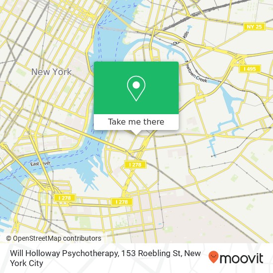 Mapa de Will Holloway Psychotherapy, 153 Roebling St
