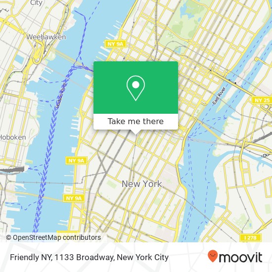Friendly NY, 1133 Broadway map