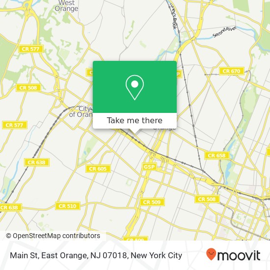 Mapa de Main St, East Orange, NJ 07018