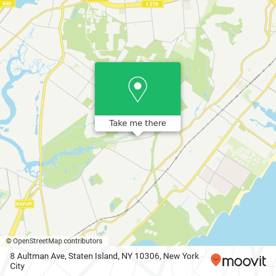 Mapa de 8 Aultman Ave, Staten Island, NY 10306