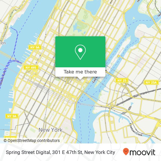 Mapa de Spring Street Digital, 301 E 47th St