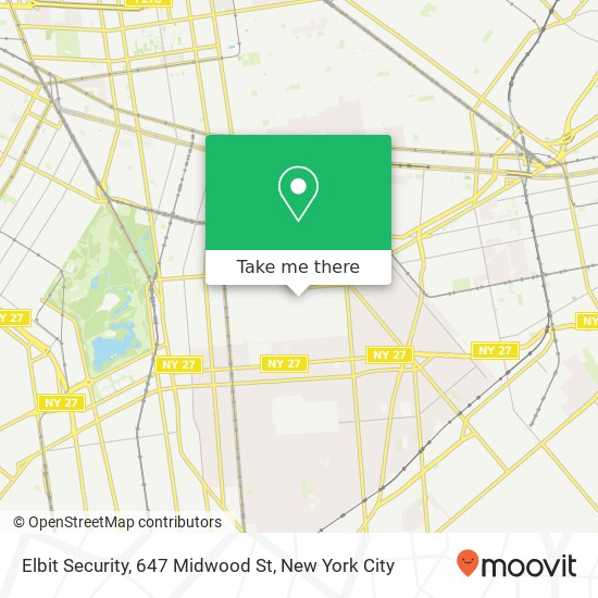 Mapa de Elbit Security, 647 Midwood St