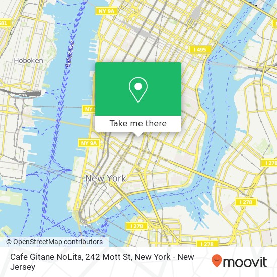 Mapa de Cafe Gitane NoLita, 242 Mott St