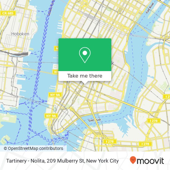 Tartinery - Nolita, 209 Mulberry St map