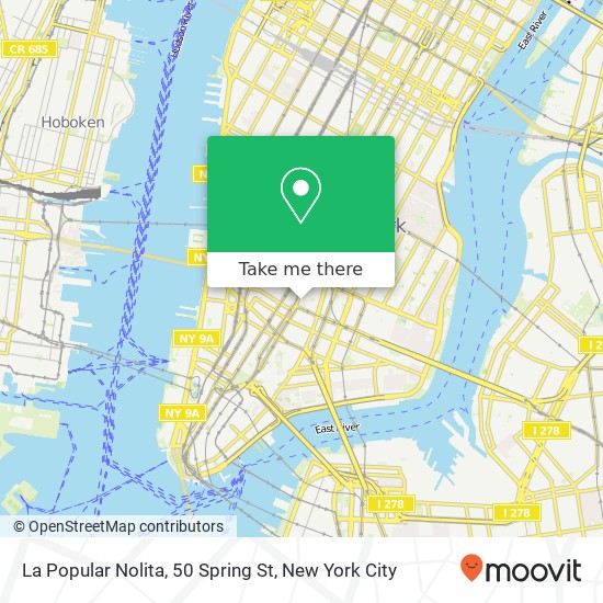 Mapa de La Popular Nolita, 50 Spring St