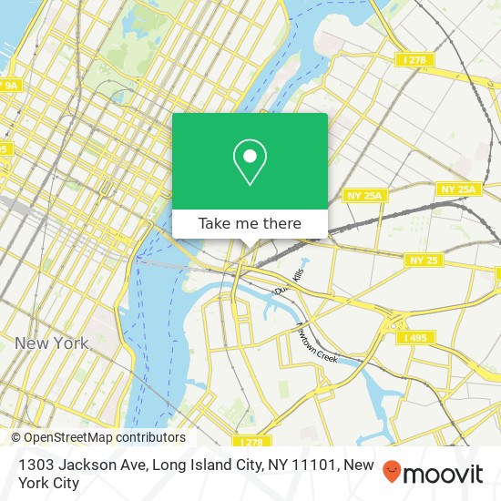 Mapa de 1303 Jackson Ave, Long Island City, NY 11101