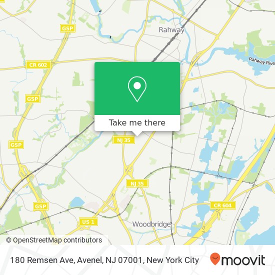 Mapa de 180 Remsen Ave, Avenel, NJ 07001