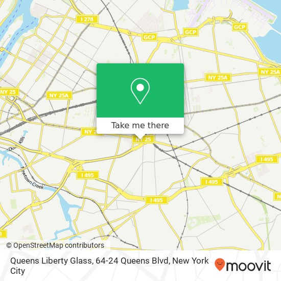 Queens Liberty Glass, 64-24 Queens Blvd map