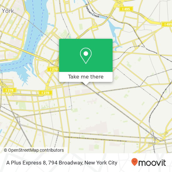A Plus Express 8, 794 Broadway map