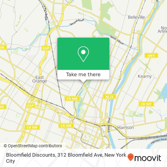 Mapa de Bloomfield Discounts, 312 Bloomfield Ave