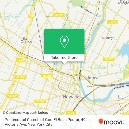 Pentecostal Church of God El Buen Pastor, 49 Victoria Ave map