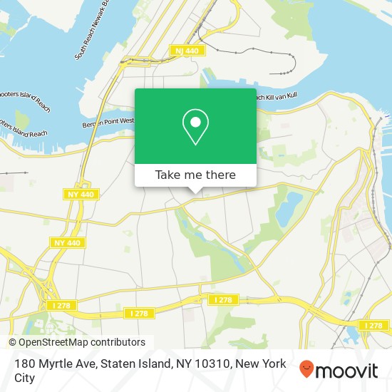 Mapa de 180 Myrtle Ave, Staten Island, NY 10310
