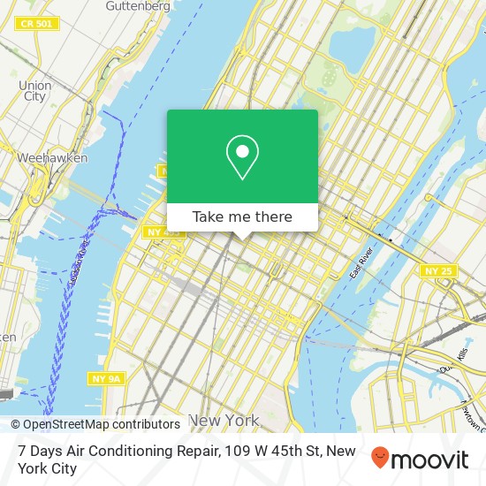 Mapa de 7 Days Air Conditioning Repair, 109 W 45th St