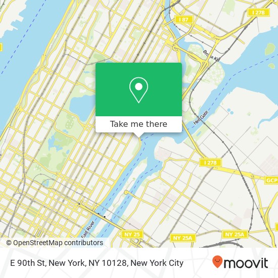 Mapa de E 90th St, New York, NY 10128