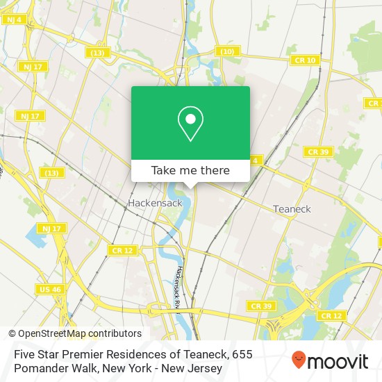 Five Star Premier Residences of Teaneck, 655 Pomander Walk map