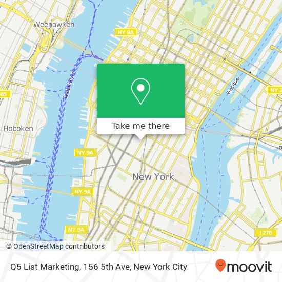 Q5 List Marketing, 156 5th Ave map