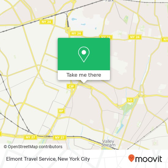 Elmont Travel Service map