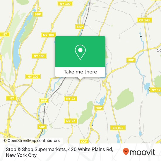 Mapa de Stop & Shop Supermarkets, 420 White Plains Rd