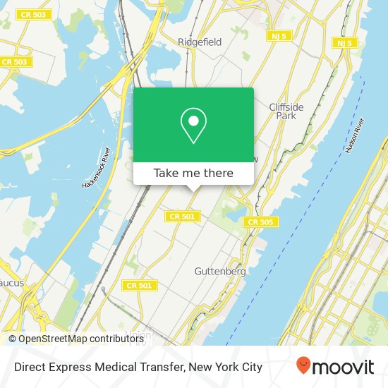 Direct Express Medical Transfer map