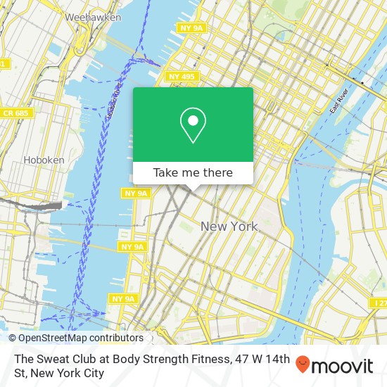 Mapa de The Sweat Club at Body Strength Fitness, 47 W 14th St