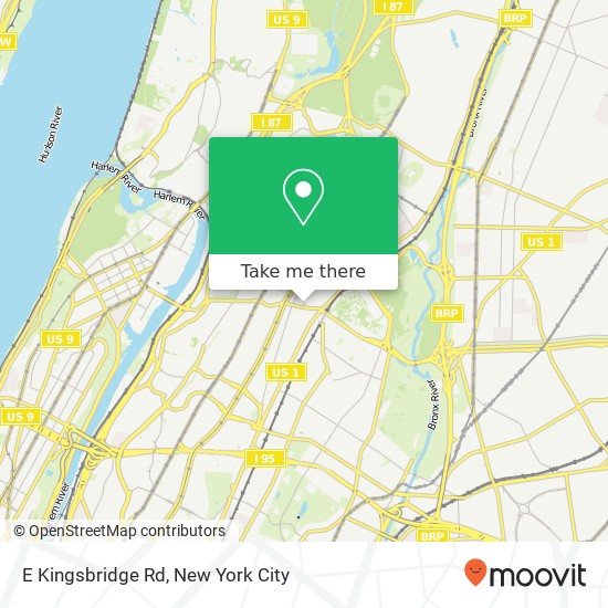 Mapa de E Kingsbridge Rd, Bronx, NY 10458