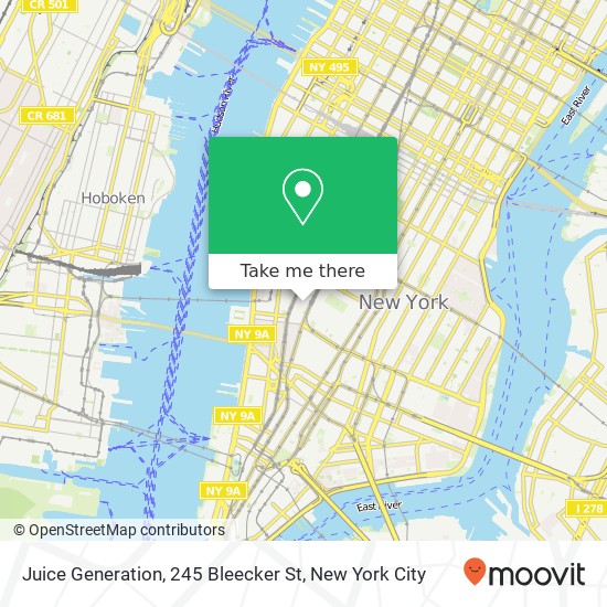 Mapa de Juice Generation, 245 Bleecker St