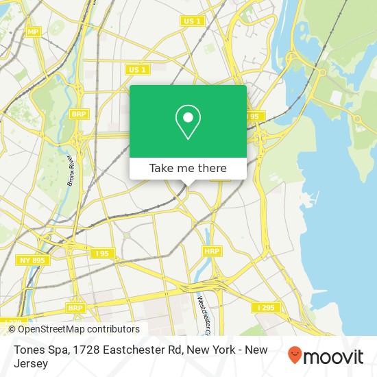 Tones Spa, 1728 Eastchester Rd map