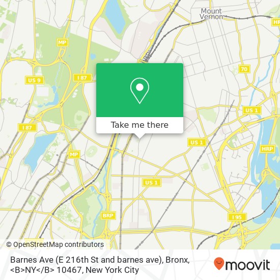 Barnes Ave (E 216th St and barnes ave), Bronx, <B>NY< / B> 10467 map