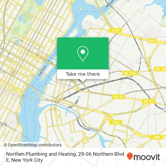 Mapa de Northen Plumbing and Heating, 29-06 Northern Blvd E