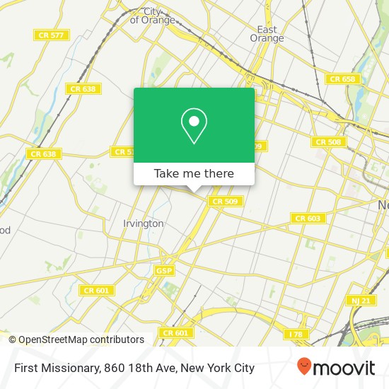 Mapa de First Missionary, 860 18th Ave