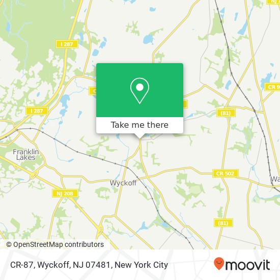Mapa de CR-87, Wyckoff, NJ 07481